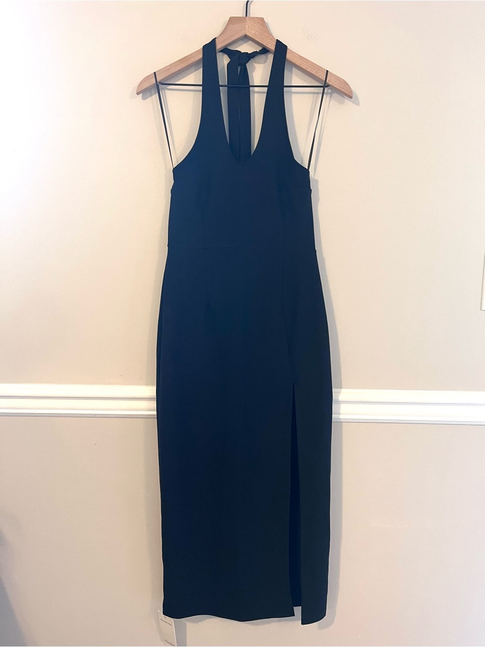 Abercrombie & Fitch Women’s Black Halter Midi Dress Size SP Side Slit
